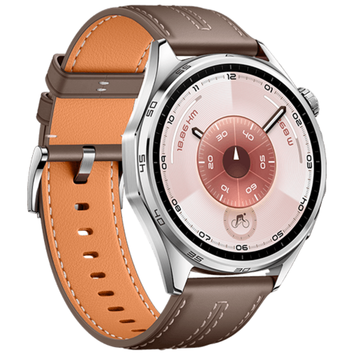 Huawei Huawei Watch GT 6 46mm Smartwatch - Zilver met Bruine Band