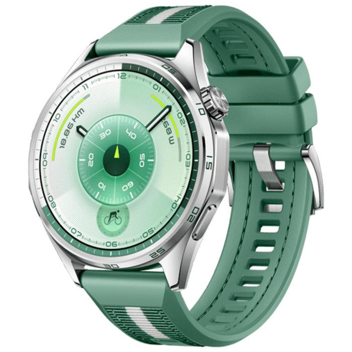 Huawei Huawei Watch GT 6 46mm Smartwatch - Zilver (Groene Band)
