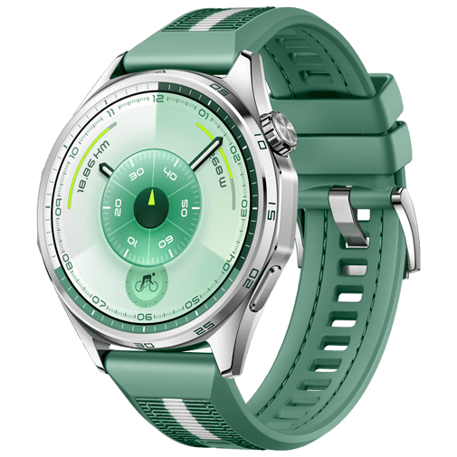 Huawei Huawei Watch GT 6 46mm Smartwatch - Zilver (Groene Band)