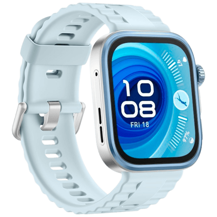 Huawei Huawei Watch Fit 4 Pro Smartwatch - Zilver met Blauwe Rubberen Band