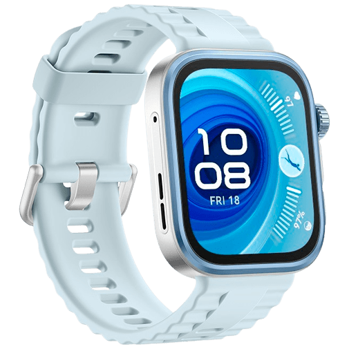 Huawei Huawei Watch Fit 4 Pro Smartwatch - Zilver met Blauwe Rubberen Band