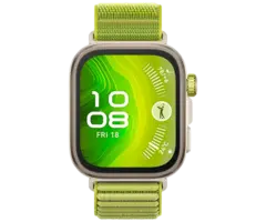 Huawei Huawei Watch Fit 4 Pro Goud met Groene Nylon Band