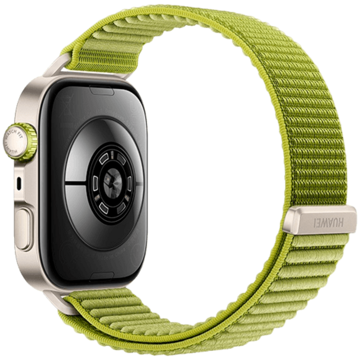 Huawei Huawei Watch Fit 4 Pro Goud met Groene Nylon Band