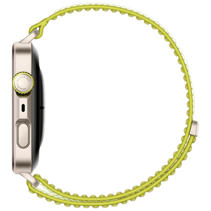 Huawei Huawei Watch Fit 4 Pro Goud met Groene Nylon Band