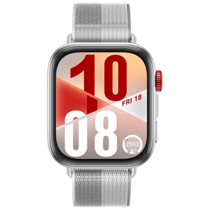 Huawei Huawei Watch Fit 4 Smartwatch - Zilver met Grijze Nylon Band