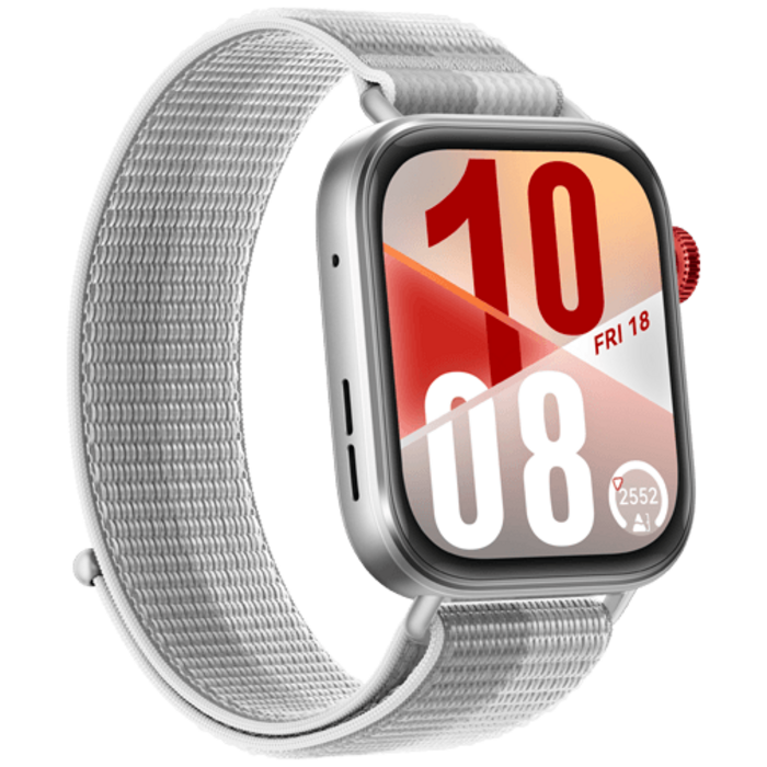 Huawei Huawei Watch Fit 4 Smartwatch - Zilver met Grijze Nylon Band