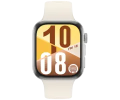Huawei Huawei Watch Fit 4 Smartwatch - Zilver met Witte Rubberen Band