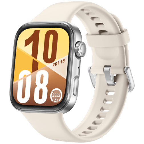Huawei Huawei Watch Fit 4 Smartwatch - Zilver met Witte Rubberen Band