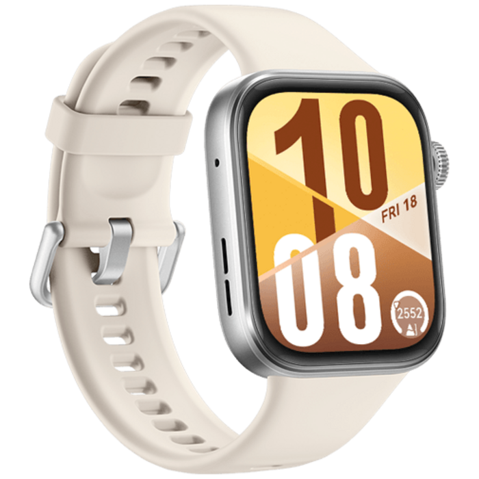 Huawei Huawei Watch Fit 4 Smartwatch - Zilver met Witte Rubberen Band