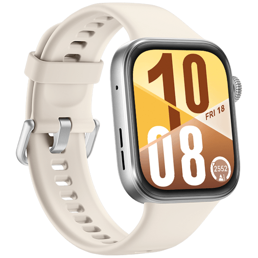 Huawei Huawei Watch Fit 4 Smartwatch - Zilver met Witte Rubberen Band