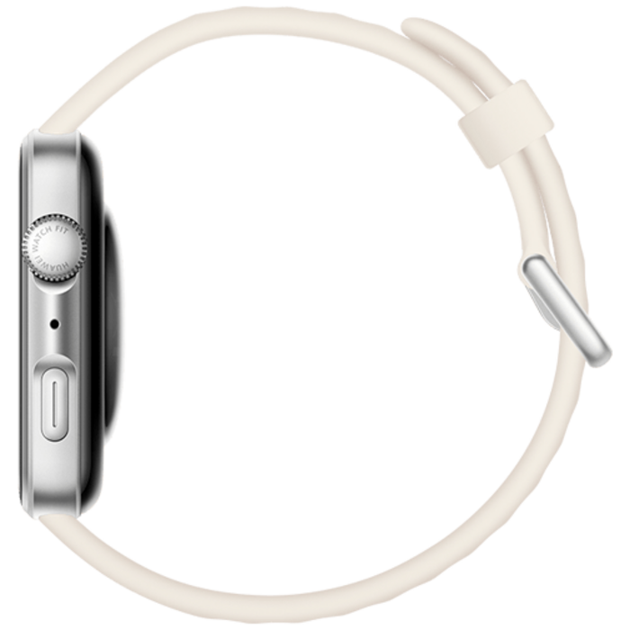 Huawei Huawei Watch Fit 4 Smartwatch - Zilver met Witte Rubberen Band