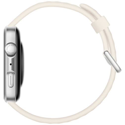 Huawei Huawei Watch Fit 4 Smartwatch - Zilver met Witte Rubberen Band