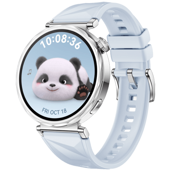 Huawei Huawei Watch GT 5 41mm Smartwatch Zilver - Blauwe Rubberen Band