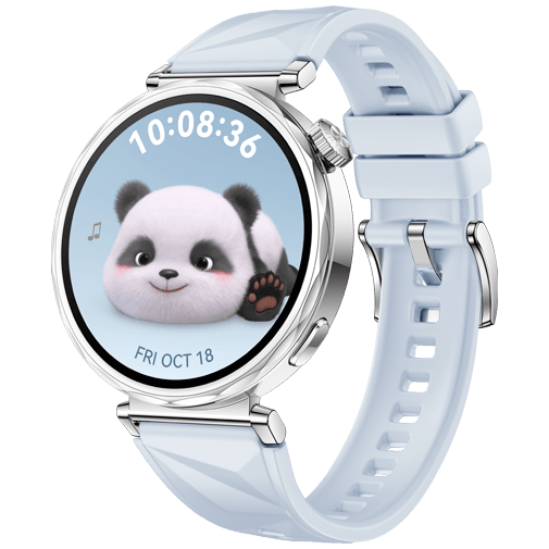 Huawei Huawei Watch GT 5 41mm Smartwatch Zilver - Blauwe Rubberen Band