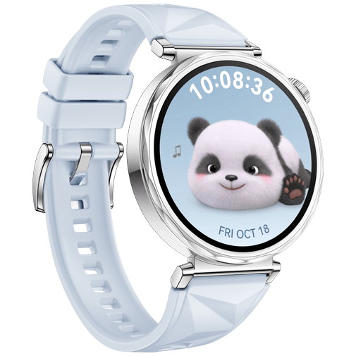 Huawei Huawei Watch GT 5 41mm Smartwatch Zilver - Blauwe Rubberen Band