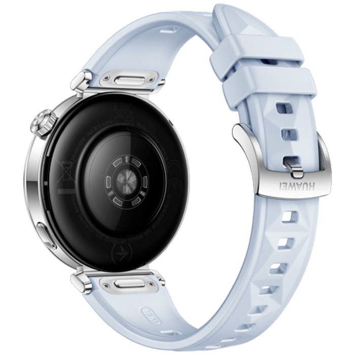 Huawei Huawei Watch GT 5 41mm Smartwatch Zilver - Blauwe Rubberen Band