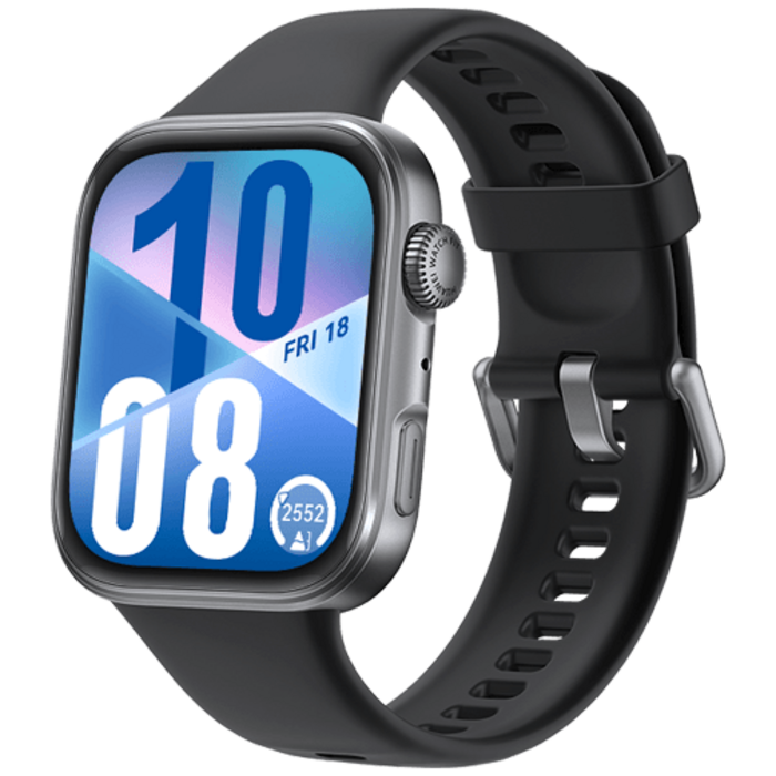Huawei Huawei Watch Fit 4 Smartwatch - Grijs met Zwarte Rubberen Band
