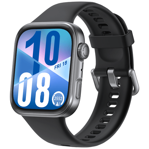 Huawei Huawei Watch Fit 4 Smartwatch - Grijs met Zwarte Rubberen Band