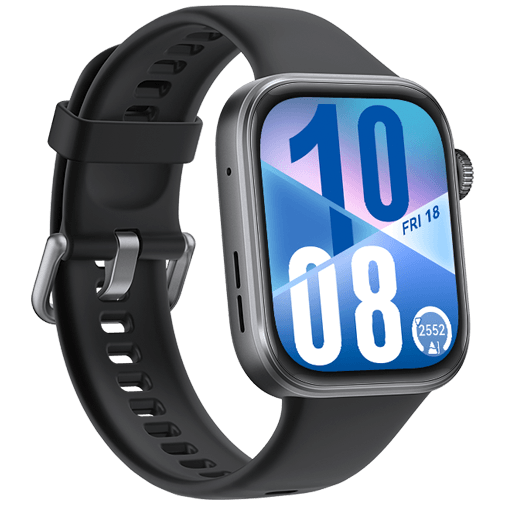 Huawei Huawei Watch Fit 4 Smartwatch - Grijs met Zwarte Rubberen Band