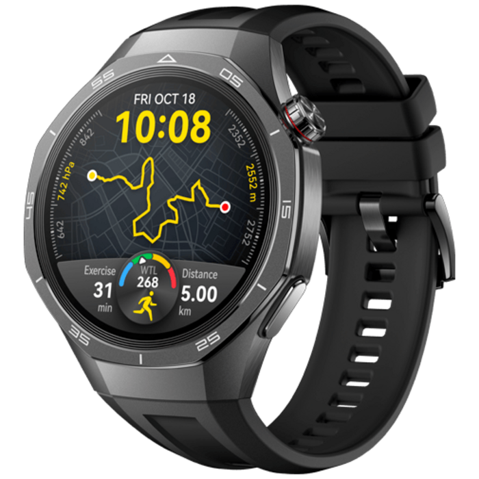 Huawei Huawei Watch GT 5 Pro 46mm Smartwatch - Zwart (Rubberen Band)