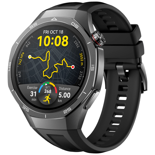 Huawei Huawei Watch GT 5 Pro 46mm Smartwatch - Zwart (Rubberen Band)