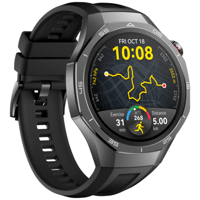 Huawei Huawei Watch GT 5 Pro 46mm Smartwatch - Zwart (Rubberen Band)