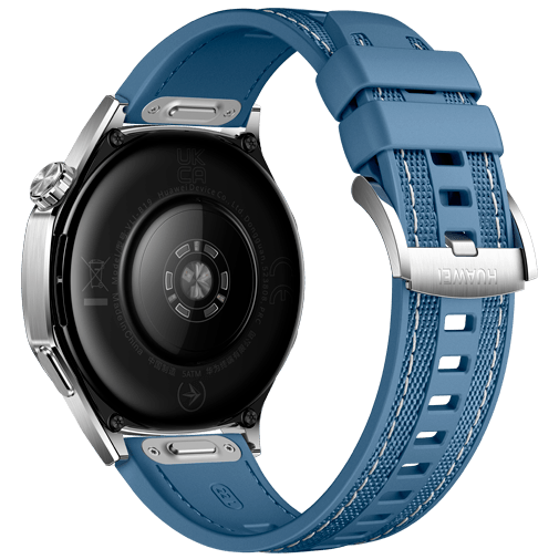 Huawei Huawei Watch GT 5 46mm Smartwatch - Zilver met Blauwe Textiel Band