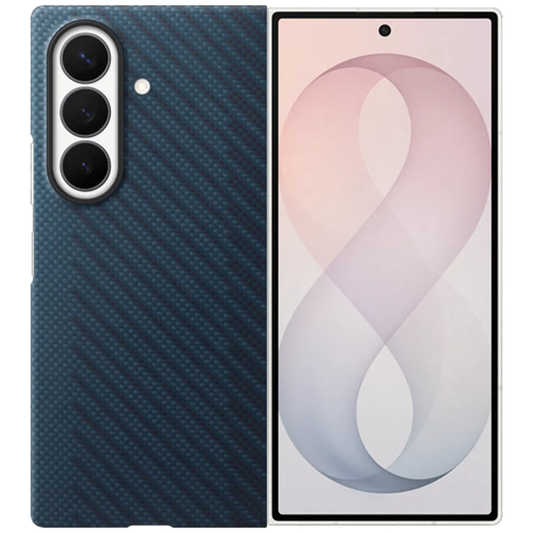 Samsung Samsung Carbon Back Cover Blauw Magnetisch voor Galaxy Z Fold 8 Ultra