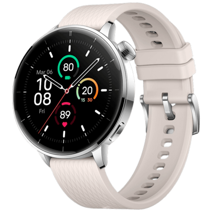 OnePlus OnePlus Watch 3 Smartwatch - 43mm - Zilver (Witte Rubberen Band)