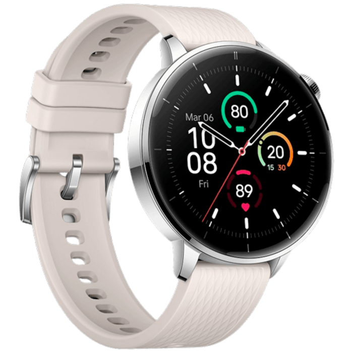 OnePlus OnePlus Watch 3 Smartwatch - 43mm - Zilver (Witte Rubberen Band)