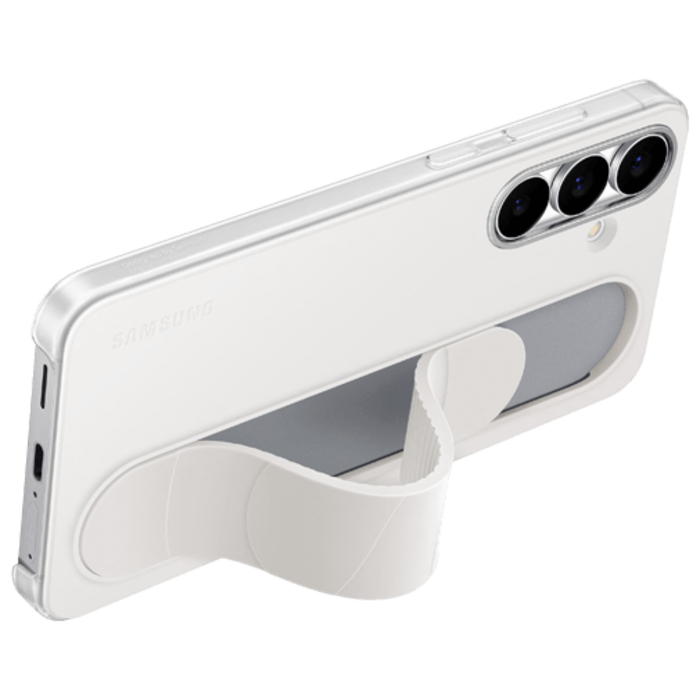 Samsung Samsung Galaxy S25 FE Standing Grip Siliconen Back Cover Wit