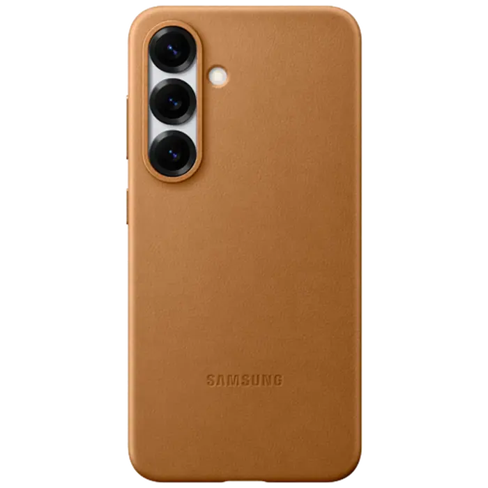 Samsung Samsung Galaxy S25 Kindsuit PU-leder Back Cover - Camel