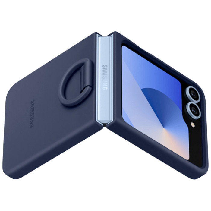Samsung Samsung Siliconen Back Cover met Ring Donkerblauw (Galaxy Z Flip 6 / Flip 7 FE)