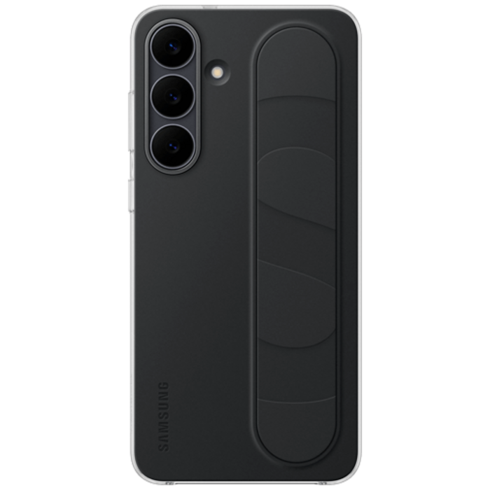 Samsung Samsung Standing Grip Siliconen Back Cover Zwart (Galaxy S25 FE)