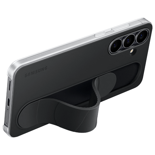 Samsung Samsung Standing Grip Siliconen Back Cover Zwart (Galaxy S25 FE)