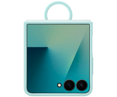 Samsung Samsung Galaxy Z Flip 7 Siliconen Back Cover met Ring - Mint