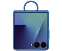 Samsung Samsung Galaxy Z Flip 7 Siliconen Back Cover met Ring Blauw
