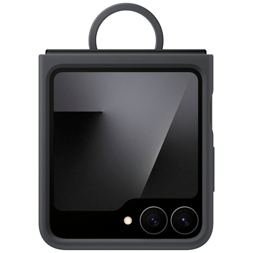 Samsung Samsung Siliconen Back Cover met Ring Zwart Galaxy Z Flip 6 / Flip 7 FE