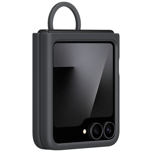 Samsung Samsung Siliconen Back Cover met Ring Zwart Galaxy Z Flip 6 / Flip 7 FE