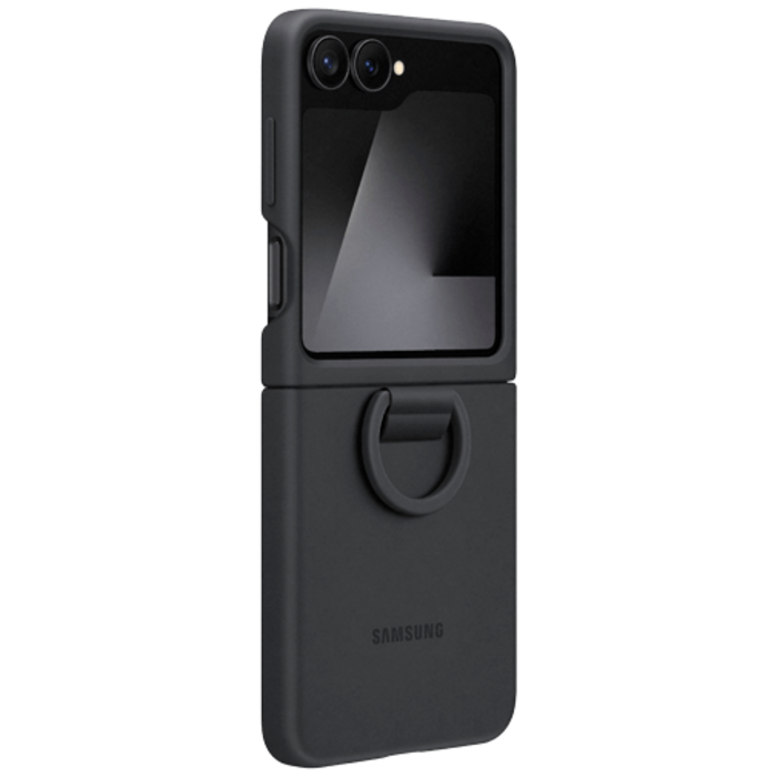 Samsung Samsung Siliconen Back Cover met Ring Zwart Galaxy Z Flip 6 / Flip 7 FE