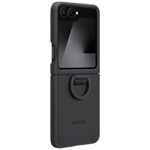 Samsung Samsung Siliconen Back Cover met Ring Zwart Galaxy Z Flip 6 / Flip 7 FE