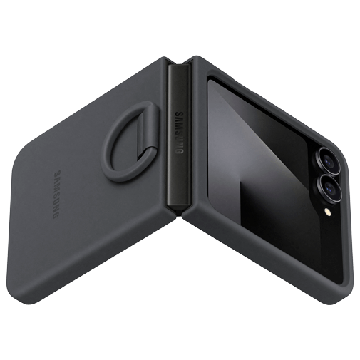 Samsung Samsung Siliconen Back Cover met Ring Zwart Galaxy Z Flip 6 / Flip 7 FE