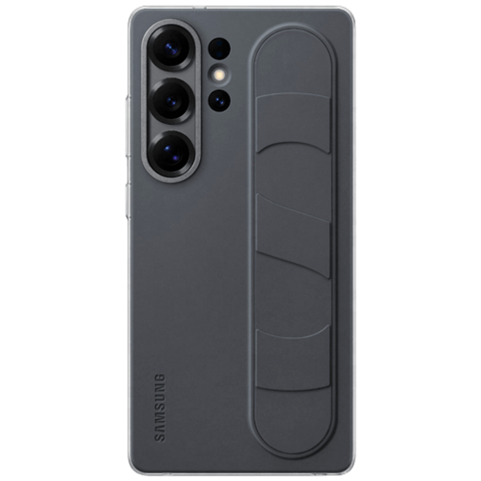 Samsung Samsung Standing Grip Siliconen Back Cover Zwart (Galaxy S25 Ultra)