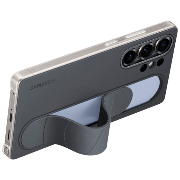 Samsung Samsung Standing Grip Siliconen Back Cover Zwart (Galaxy S25 Ultra)