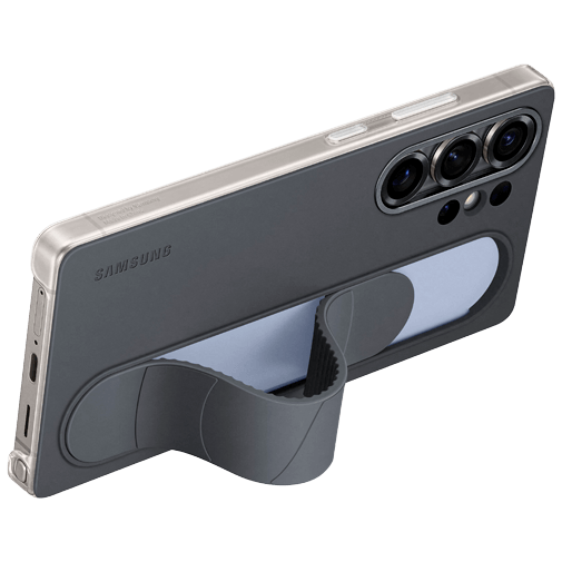 Samsung Samsung Standing Grip Siliconen Back Cover Zwart (Galaxy S25 Ultra)
