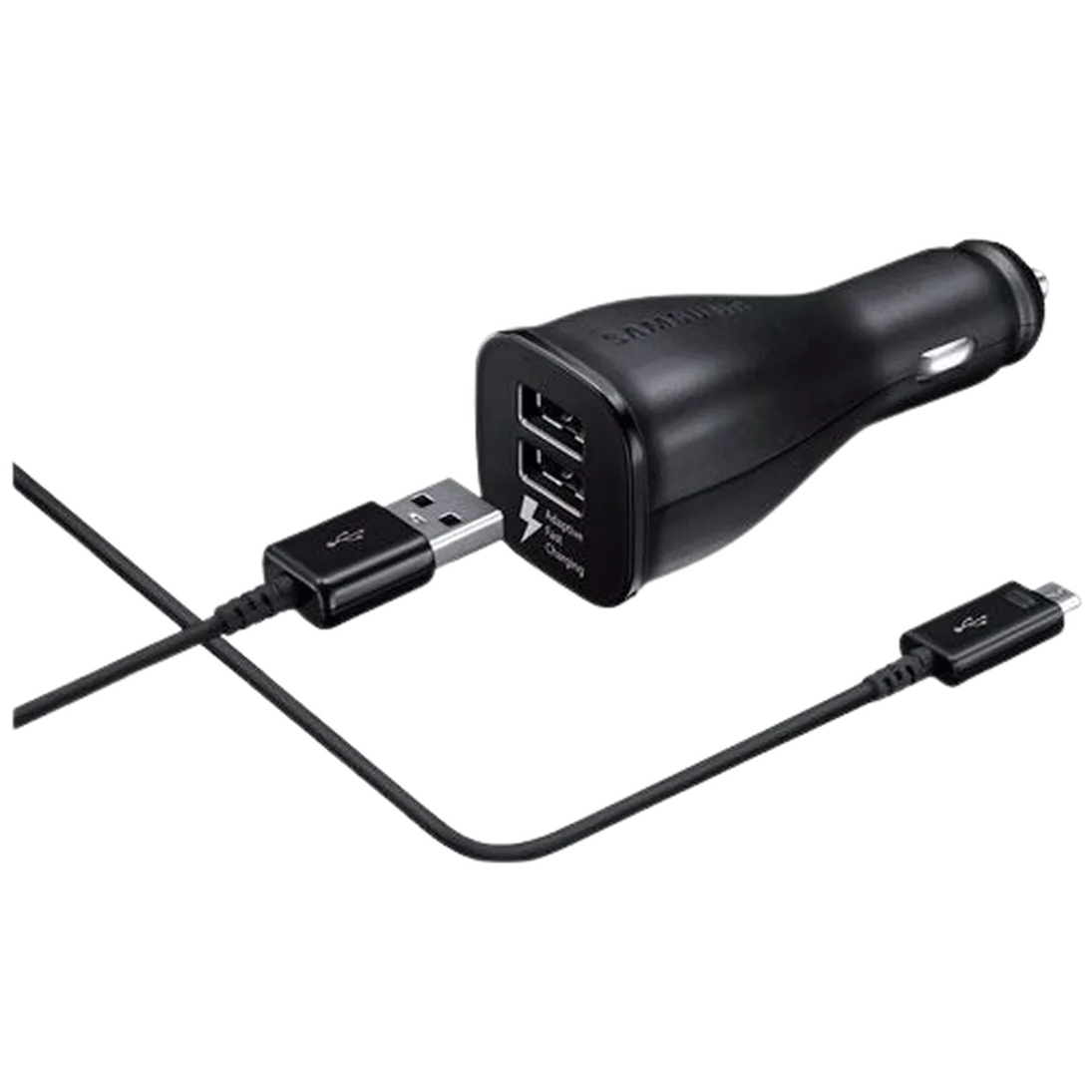 Samsung Samsung EP-LN920 Snelle Dual USB Autolader 2A met USB-C Kabel - Zwart