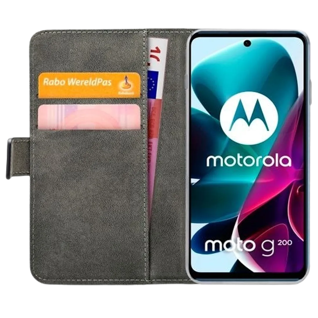 Mobilize Mobilize PU-lederen Book Case Motorola Moto G200 - Zwart