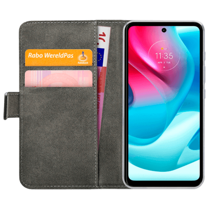 Mobilize Mobilize Classic Gelly Wallet Book Case Motorola Moto G60 - Zwart