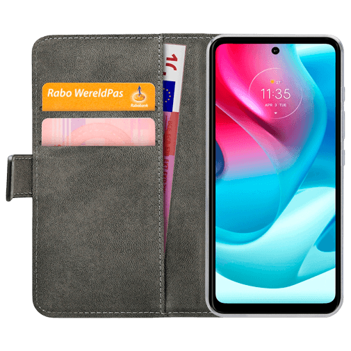 Mobilize Mobilize Classic Gelly Wallet Book Case Motorola Moto G60 - Zwart