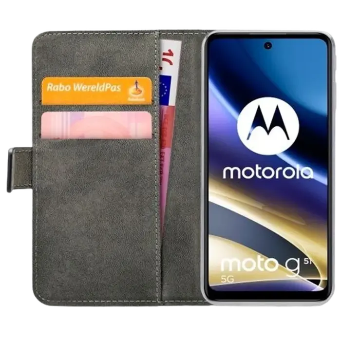 Mobilize Mobilize Classic Gelly Wallet Book Case Motorola Moto G51 5G - Zwart